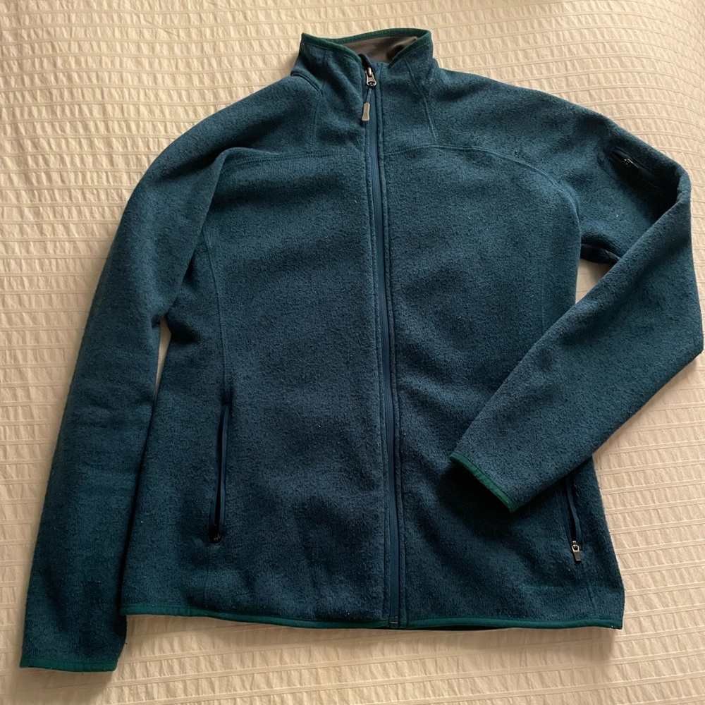 EDDIE BAUER teal thermal zip up